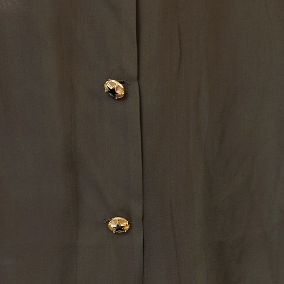 Line & Dot Long Sleeve Button Down Sheer Shirt - Picture 6 of 6